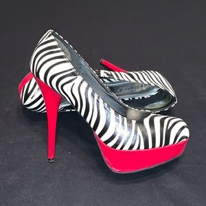 Dollhouse zebra print heels